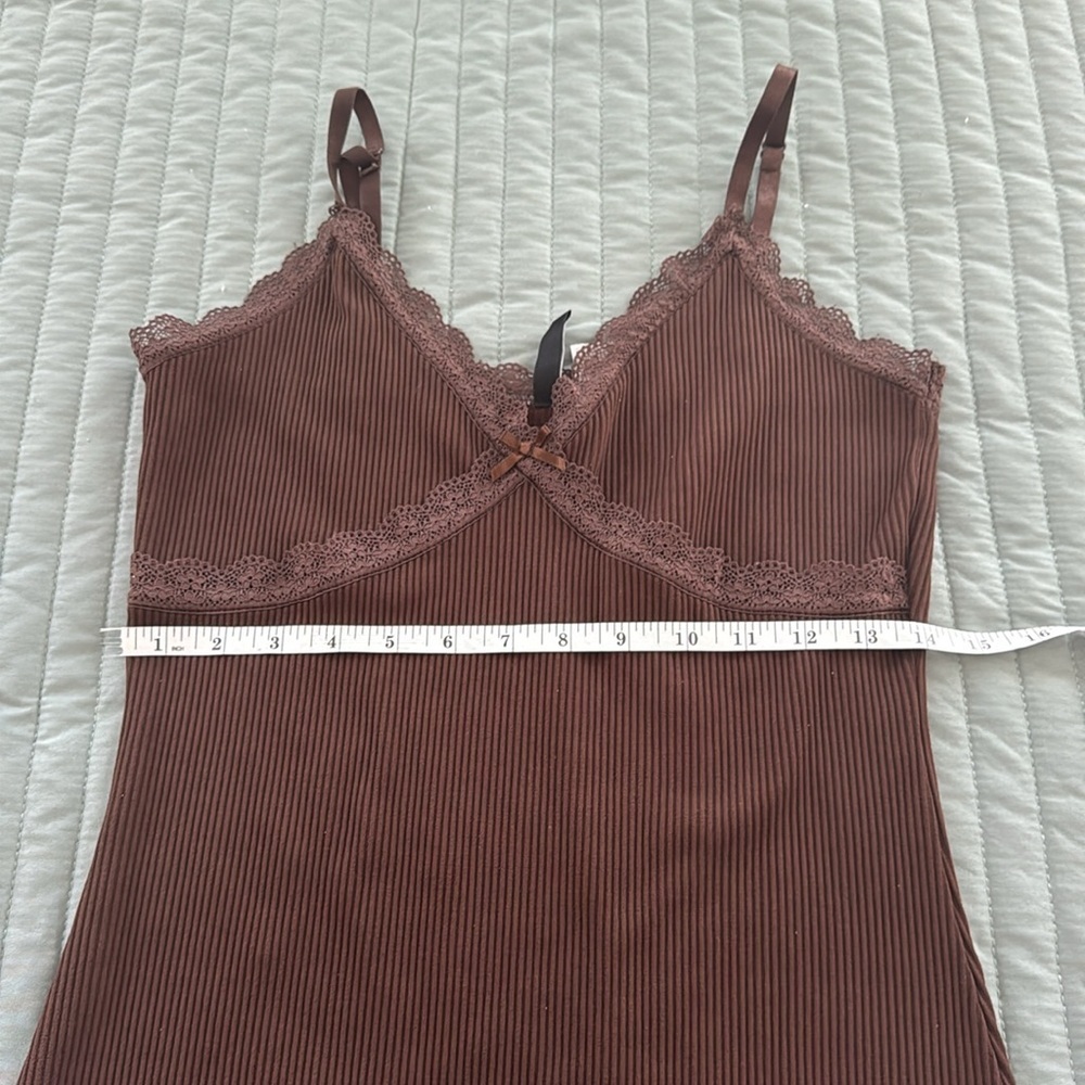 H&M Chocolate Brown Ribbed Bodycon Dress - Picture 8 of 9